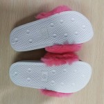 Solid Color Faux Fur Pattern Slippers, Fluffy Soft Sole Platform Casual Slides, Plush Cozy Indoor Shoes