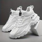 Men's Ankle Top Trendy Mesh Breathable Wear-resistant Chunky Sneakers For Jogging Gym