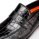Formal Leather Men's Dress Loafer Classic Crocodile Printed Slip-on Penny Loafers Business Premium Shoes for Men